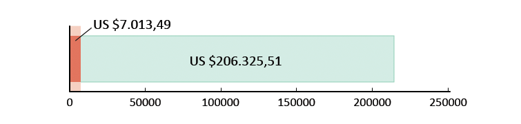 US $7.013,49 uitgegeven; US $206.325,51 resterend