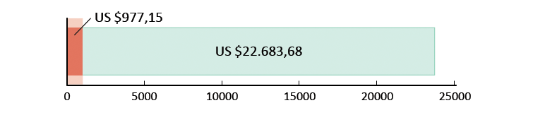US $977,15 uitgegeven; US $22.683,68 resterend